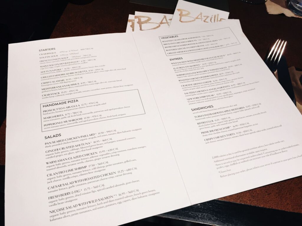 Bazille at Nordstrom Menu 6